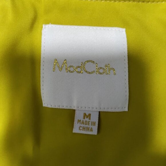 Modcloth Festival Flowers Daytime Dapper Dandelion Floral Print 60s Wrap Dress M - Picture 6 of 10